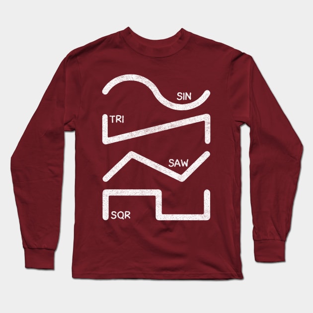 Synthesizer Waveforms Design / Faded Style Long Sleeve T-Shirt by DankFutura